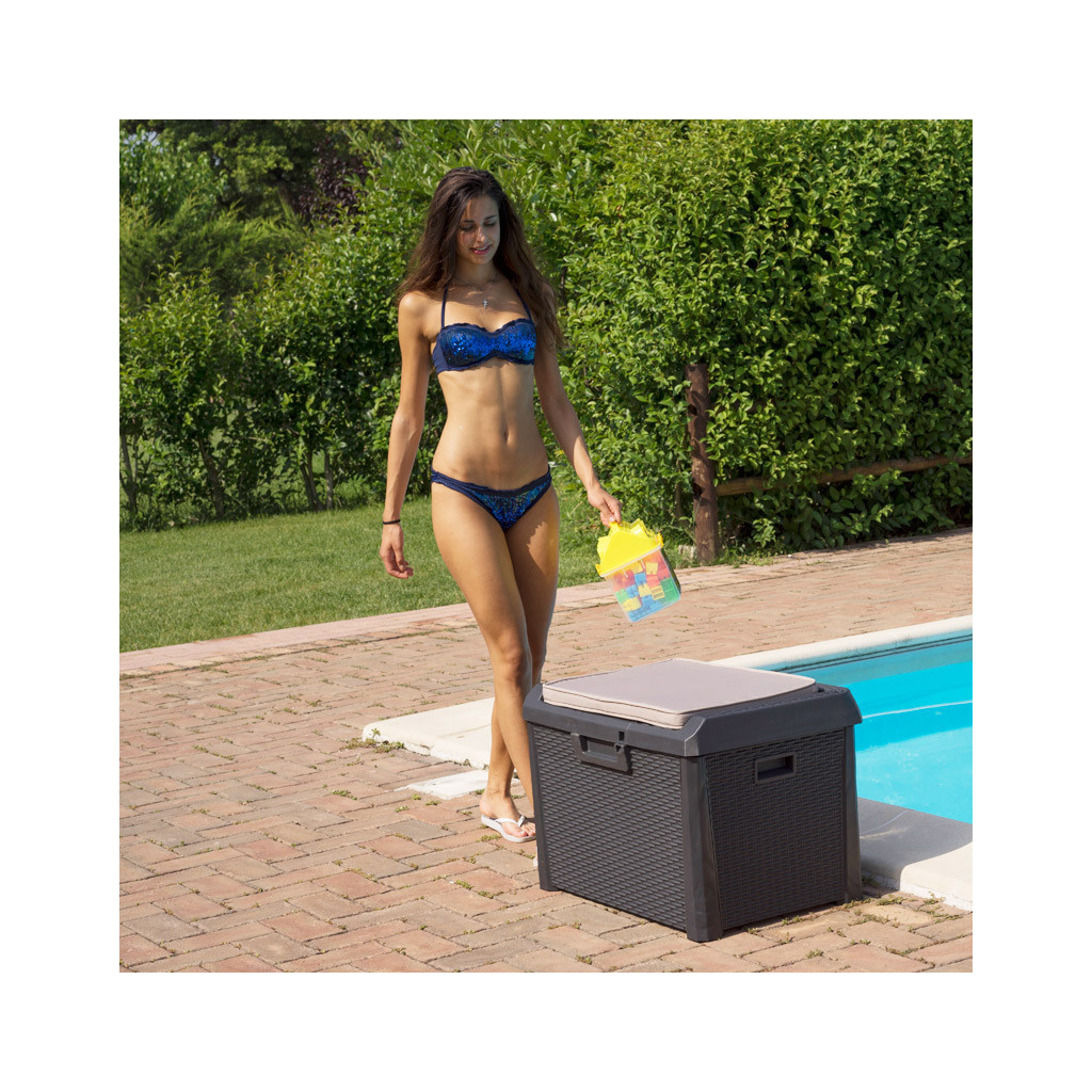 Контейнер для зберігання Toomax Santorini Plus з подушкою коричневий 125 л (5150) - зображення 6