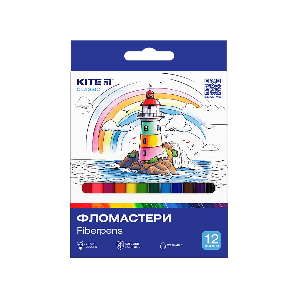 Фломастери Kite Classic 12 кольорів (K-447) - зображення 1