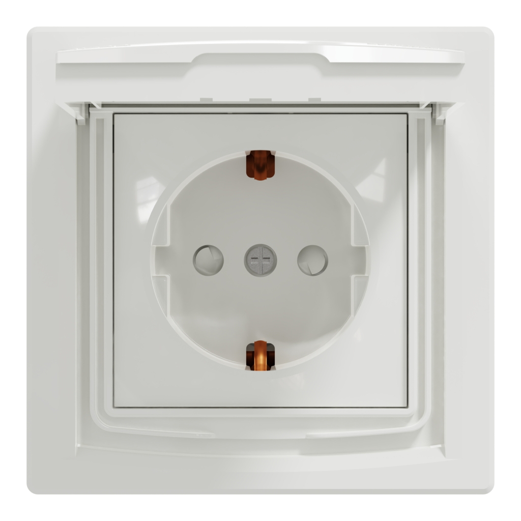 Розетка Schneider Electric ASFORA з кришкою IP44, біла (EPH3100321) - изображение 1