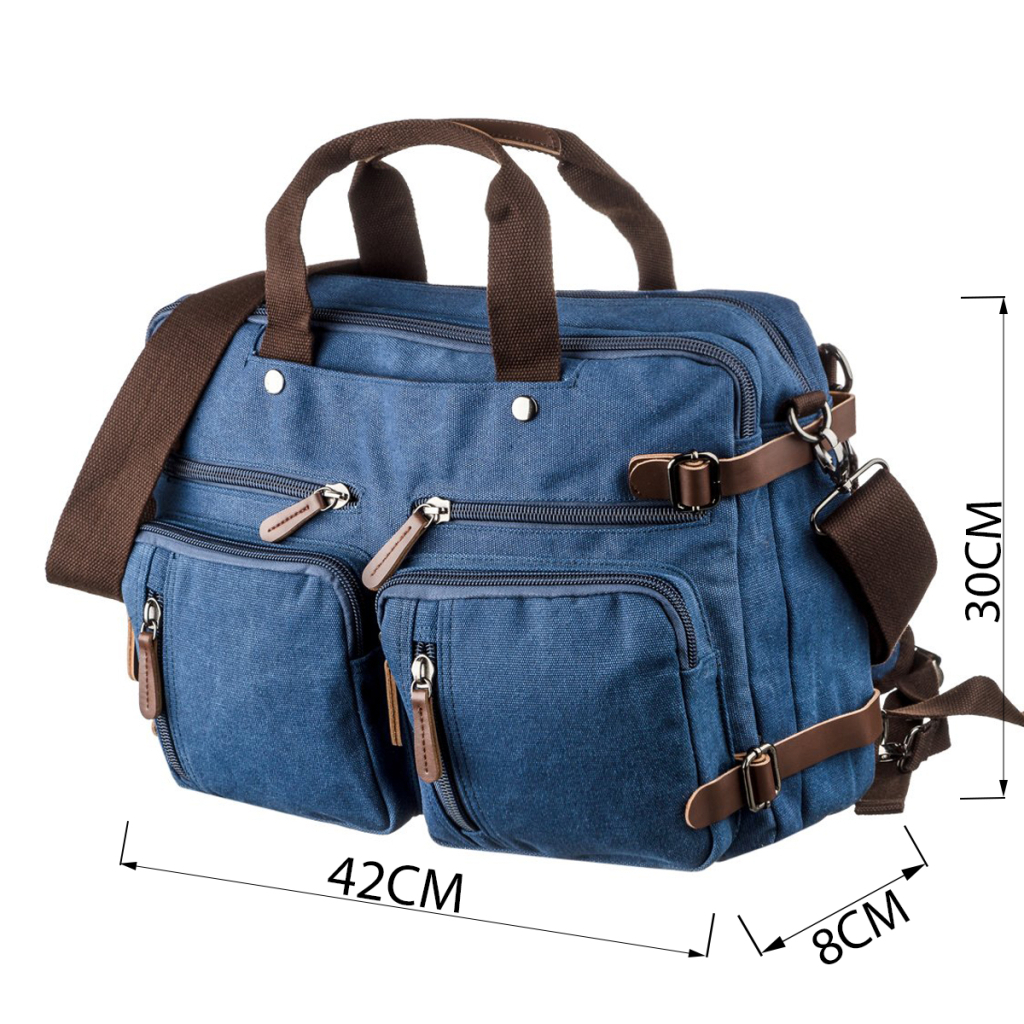 Сумка Vintage Трансформер текстильна велика Синя (20153) - зображення 4