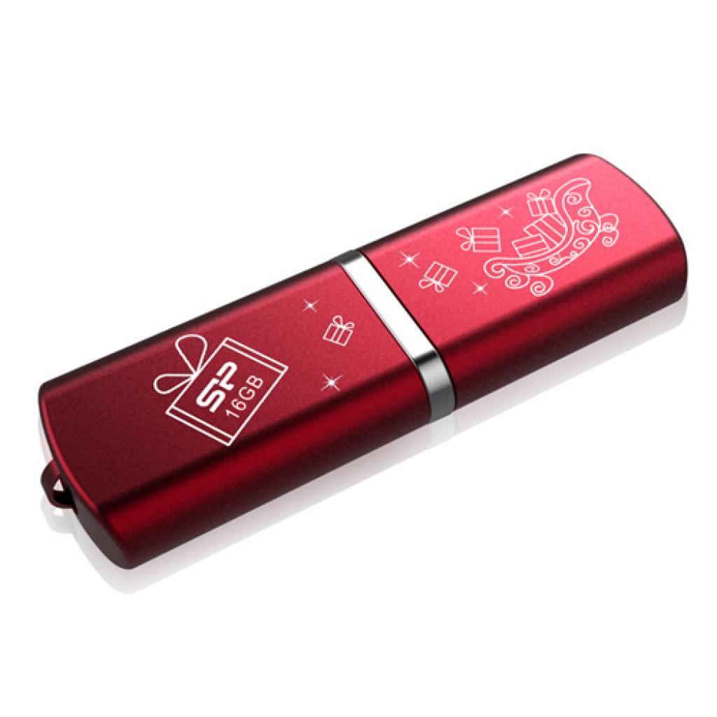 USB флеш накопичувач Silicon Power 16Gb LuxMini 720 red winter edition (SP016GBUF2720V1R-LE) - зображення 2