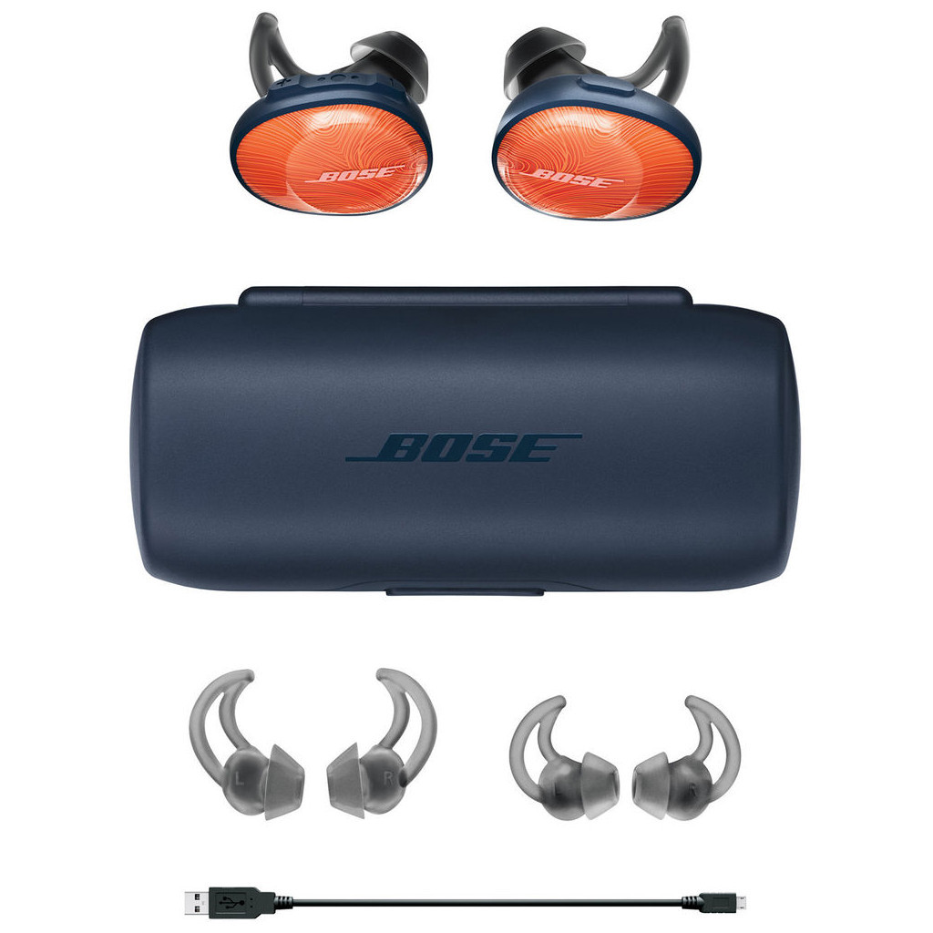 Навушники Bose SoundSport Free Wireless Headphones Orange/Blue (774373-0030) - зображення 10