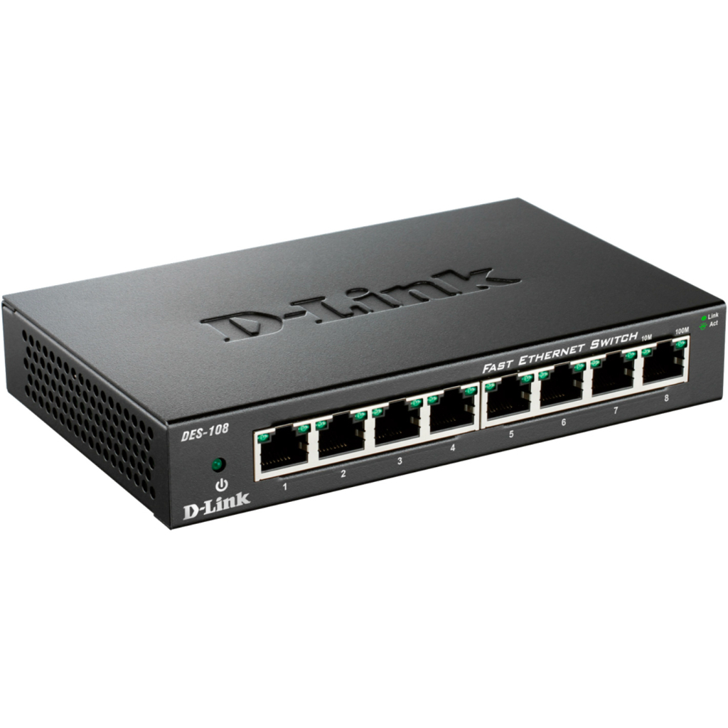Комутатор мережевий D-Link DES-108/E - зображення 1
