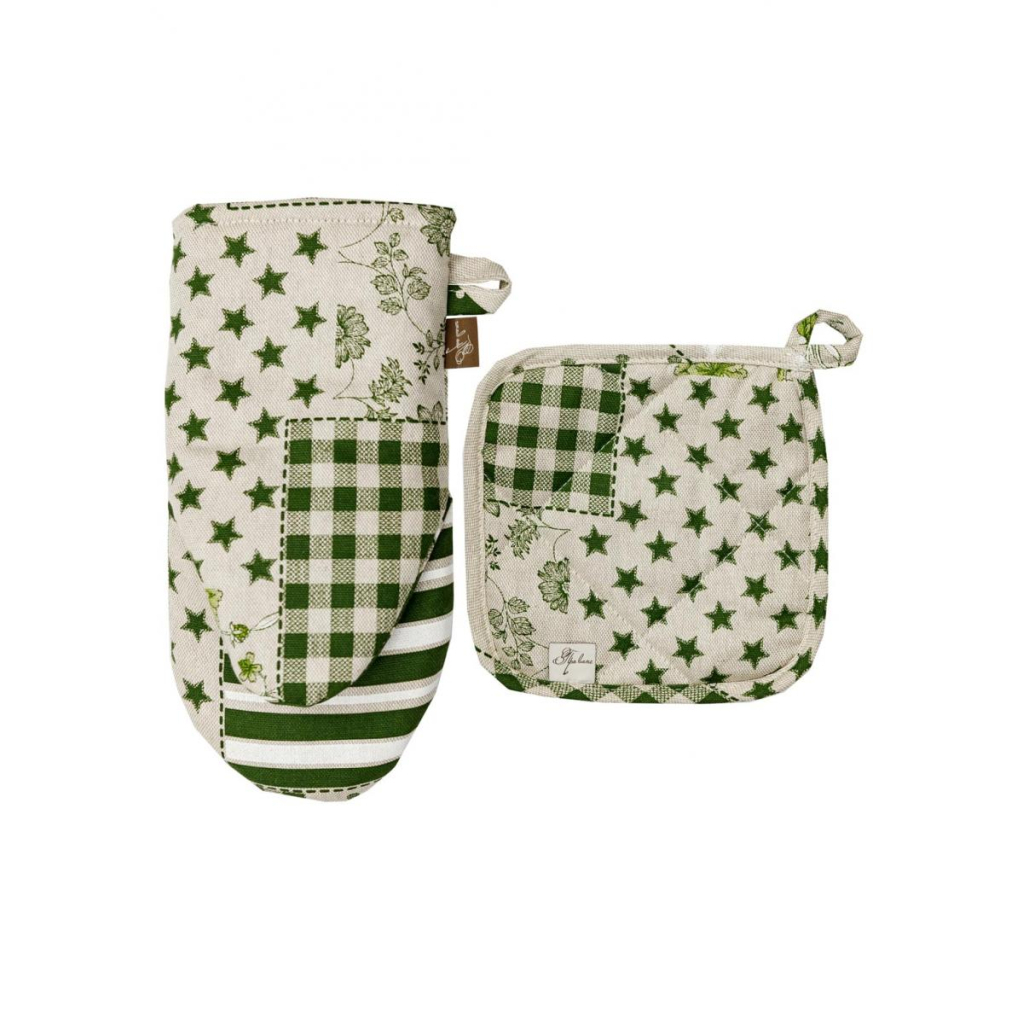 Кухонна прихватка Прованс Рукавичка Печворк зелений Господиня (031512) - изображение 5