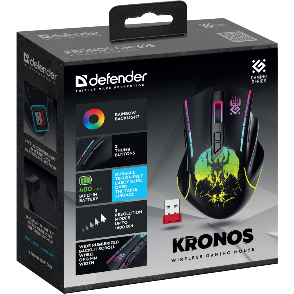 Мишка Defender Kronos GM-695 Wireless Black (52695) - зображення 9