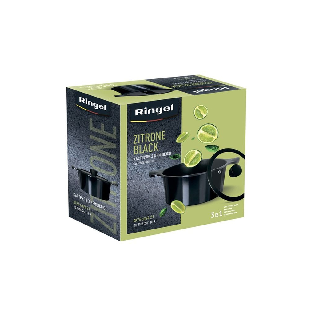 Каструля Ringel Zitrone Black 4.2л (RG-2108-24/1 BL-R) - зображення 7
