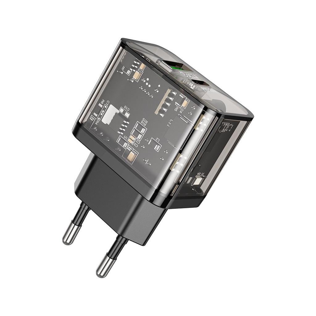 Зарядний пристрій HOCO N34 Dazzling dual-port Black (6931474799166) - зображення 6
