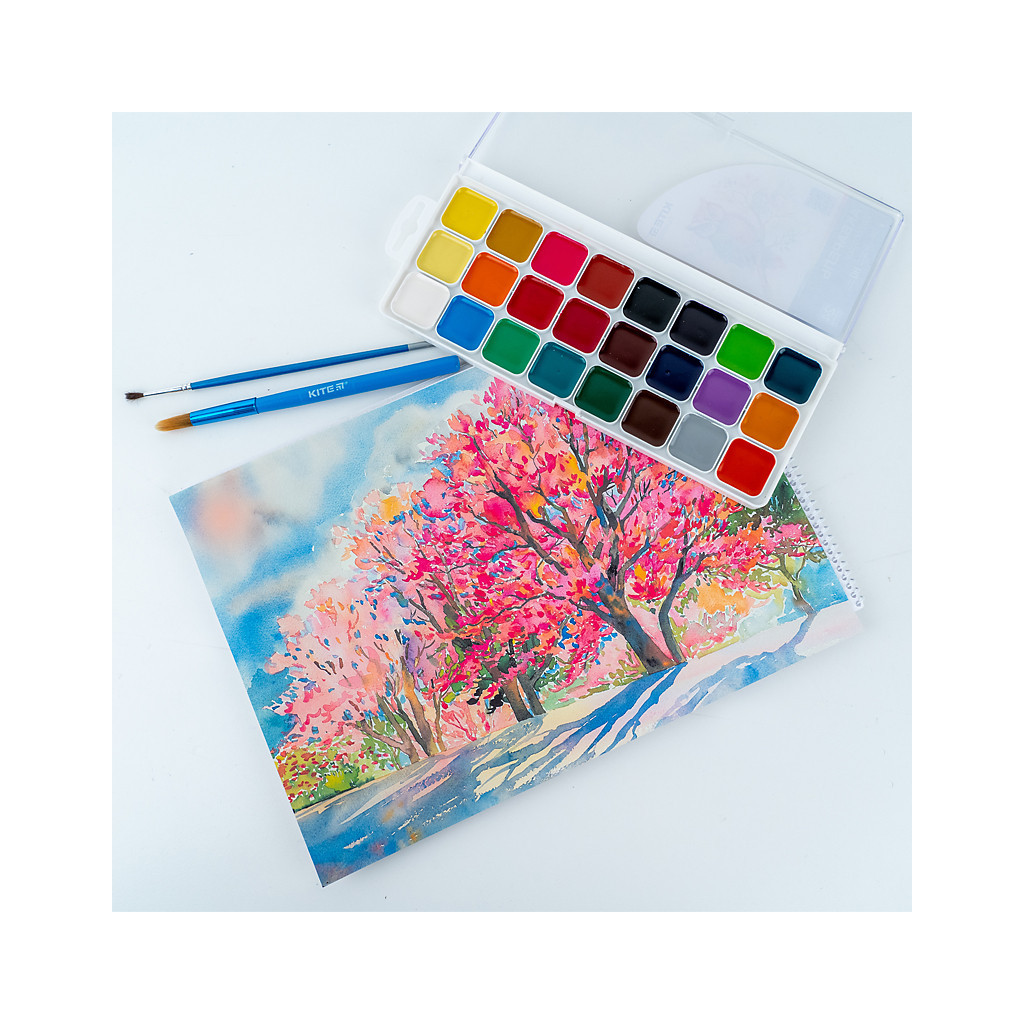 Акварельні фарби Kite Classic, 24 кольори (K-442) - зображення 3