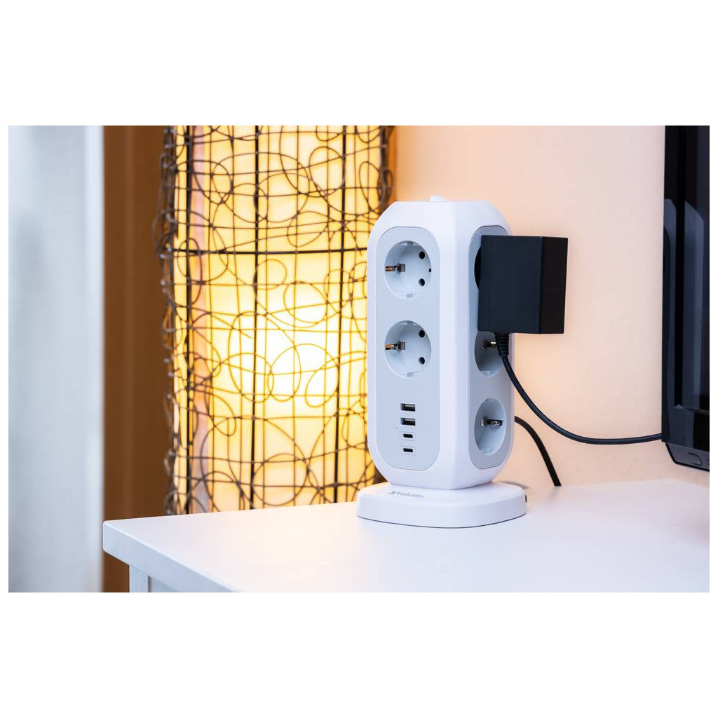 Мережевий фільтр живлення Verbatim 11 розеток, 2 x USB-C та 2 x USB-A (49547) - зображення 5