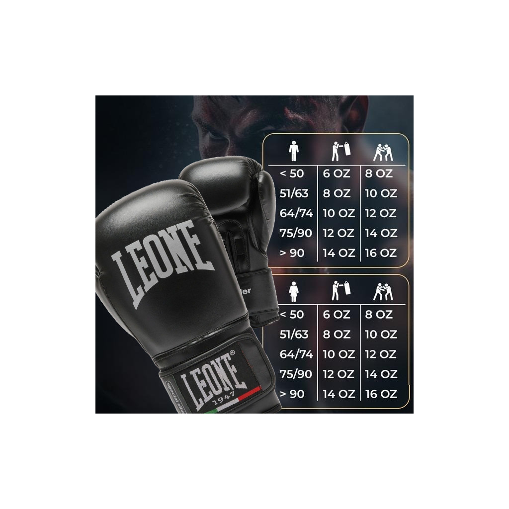 Боксерські рукавички Leone GN383 Thunder Black 14 унцій (GN383_Black_14oz) - зображення 10