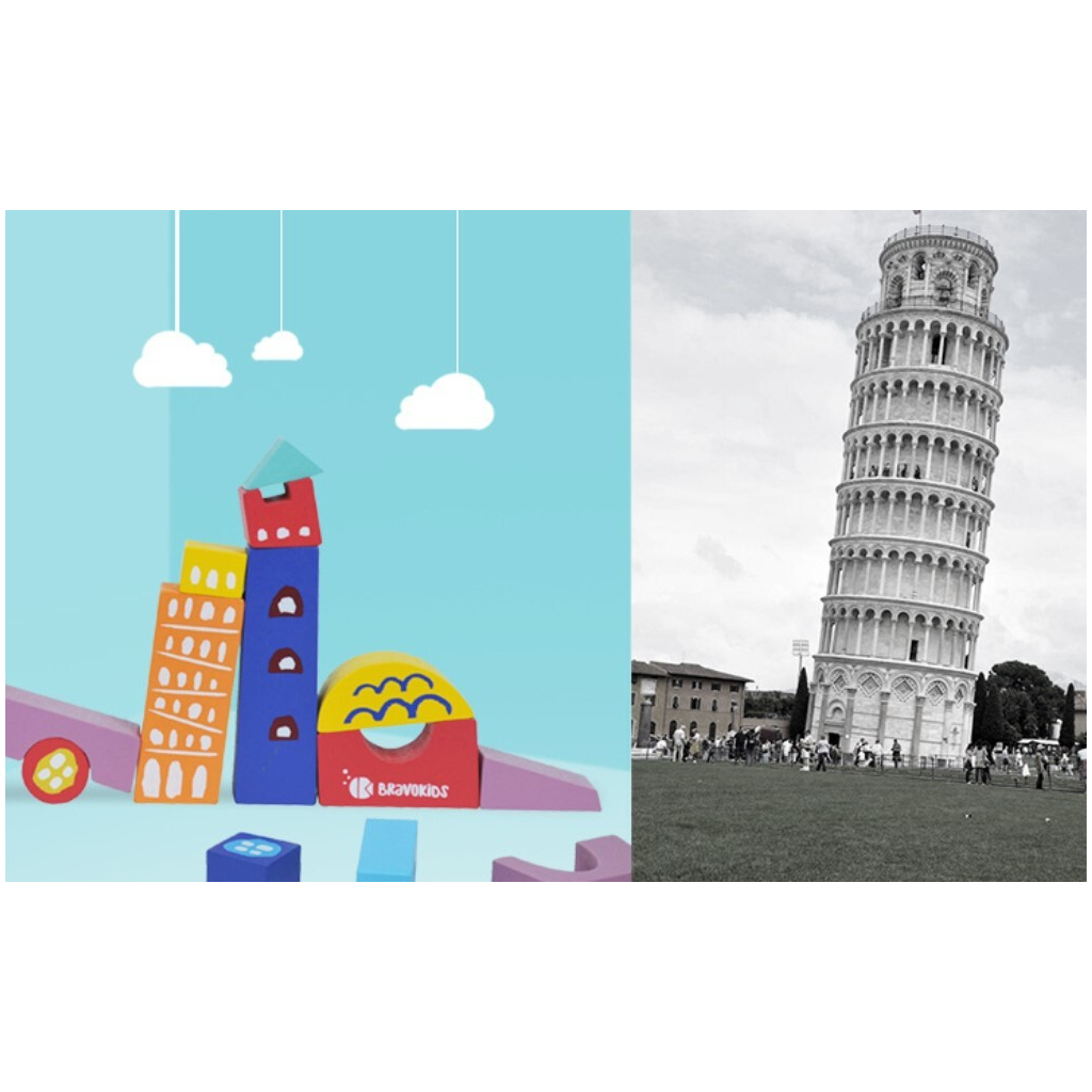 Конструктор Bravokids дерев'яний Пізанська вежа 30 елементів (786426) - зображення 5