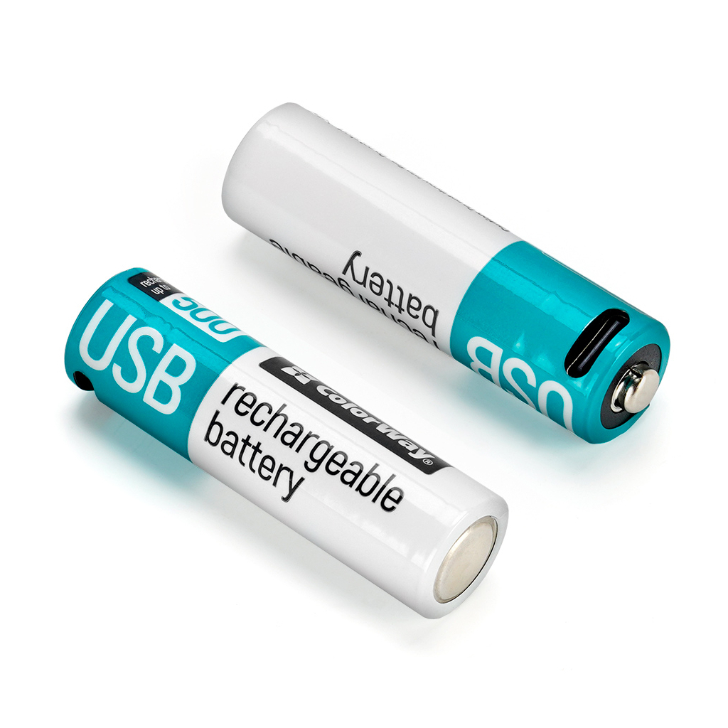 Акумулятор ColorWay AA USB-С 2220 mAh 1.5V (2шт) (Li-Polymer) (CW-UBAA-10) - зображення 2