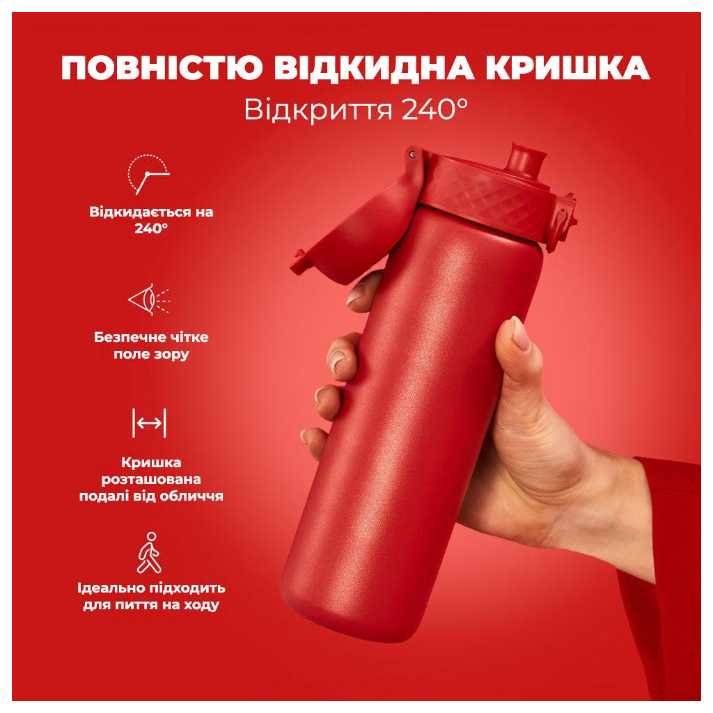Пляшка для води ION8 OneTouch Vacuum Insulated 500 мл Red (I8TS500Red) - зображення 3