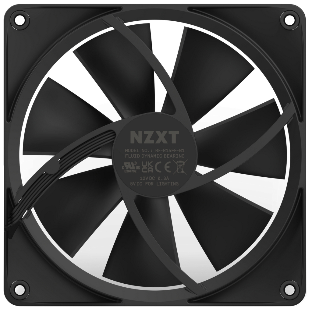 Кулер до корпусу NZXT F140RGB Single (Black) (RF-R14SF-B1) - зображення 6