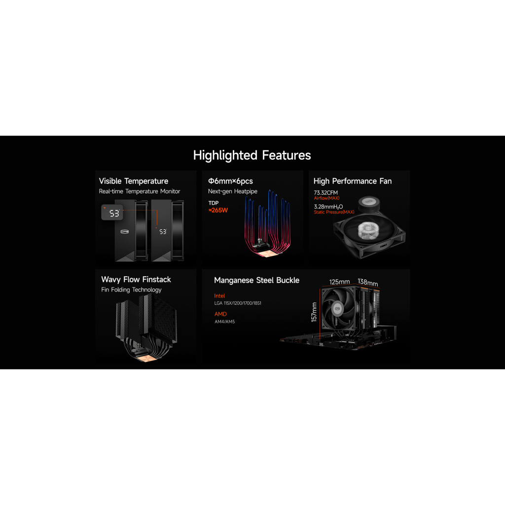 Кулер до процесора PcCooler RT620 Digital BK - зображення 11