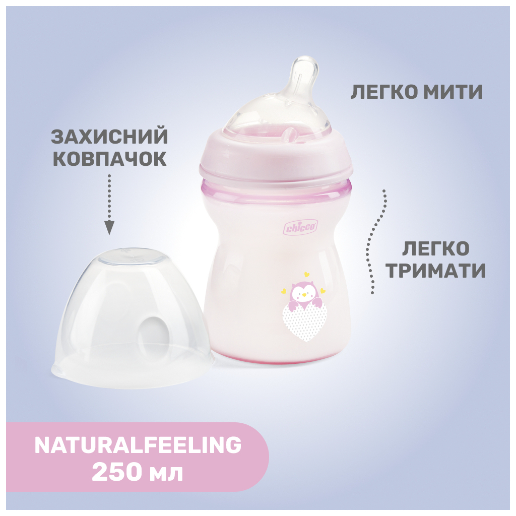 Пляшечка для годування Chicco Natural Feeling силікон середній потік 250мл рожева (81323.10) - зображення 7