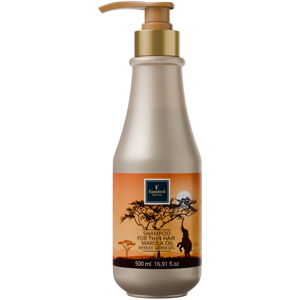 Шампунь Famirel Для тонкого волосся З олією марули та олією зародків пшениці 500 мл (7290114085854) - зображення 1