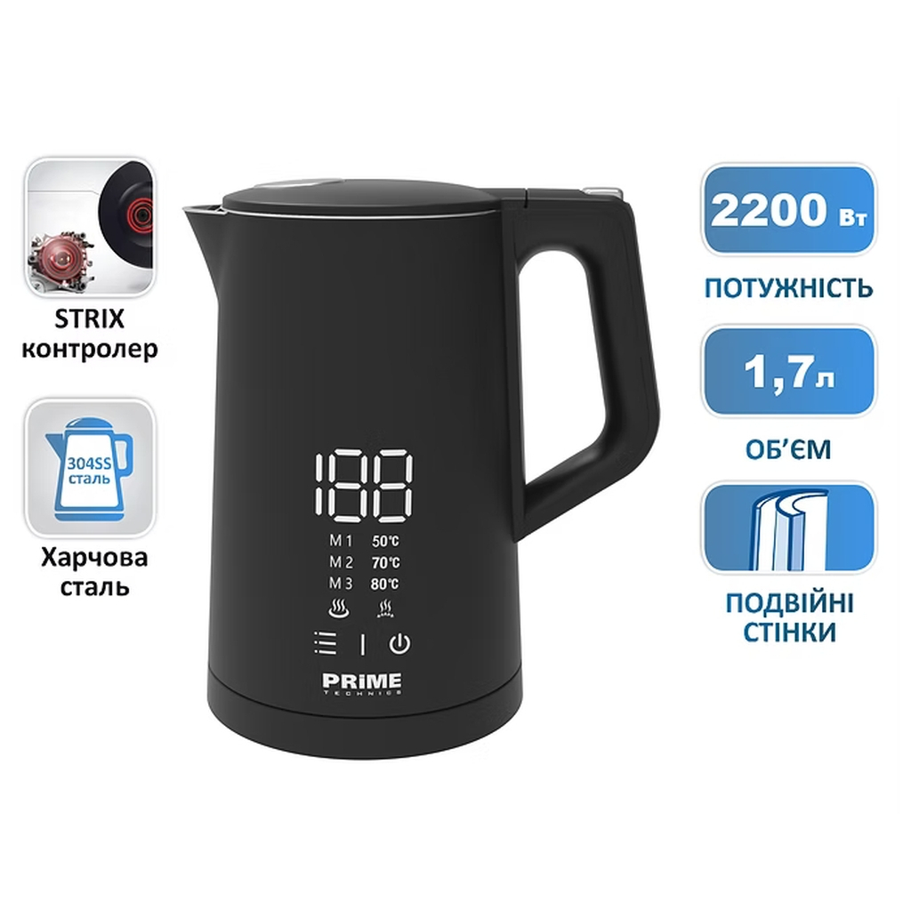 Електрочайник PRIME Technics PKD 1788 BS - зображення 10