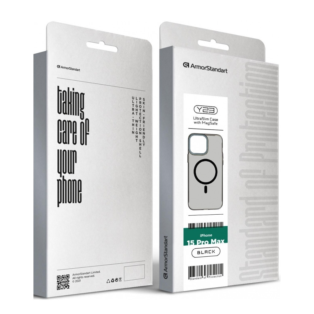 Чохол до мобільного телефона Armorstandart Y23 MagSafe Apple iPhone 15 Pro Max Transparent Black (ARM68568) - зображення 4