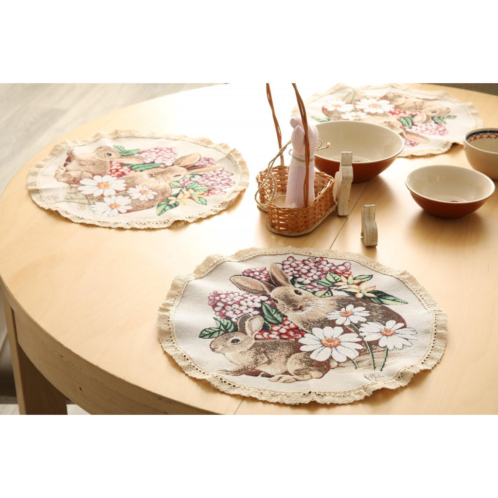 Серветка на стіл Прованс гобеленова кругла Alicia D-35 (026073) - зображення 2