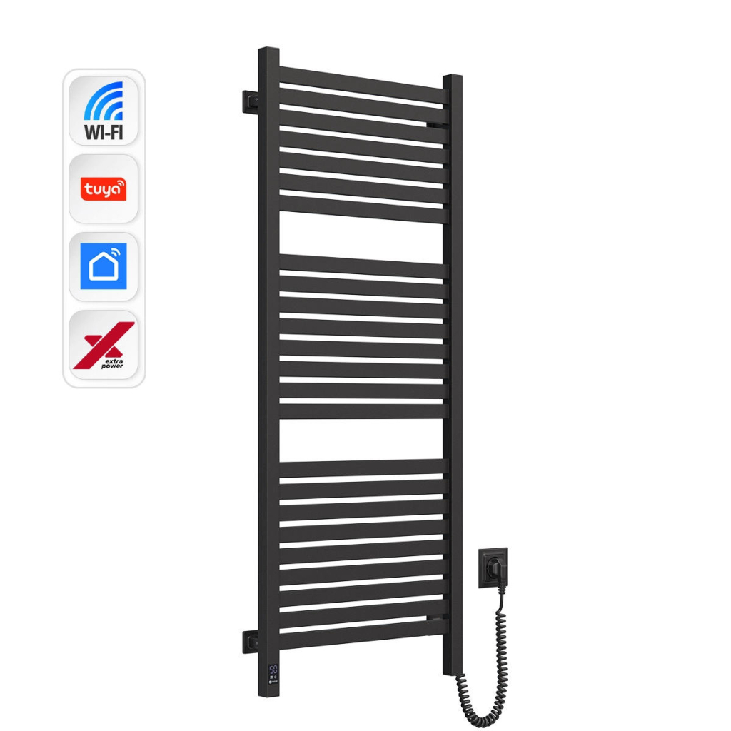 Сушарка для рушників Navin Авангард Х, 1200х480х71мм, Wi-Fi, сталь, чорний муар, праве підключення (12-272055-4812) - зображення 3