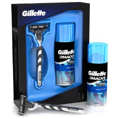 Набір для гоління Gillette станок Mach3 и гель для бритья Extra Comfort 75 мл (7702018438891) - зображення 1