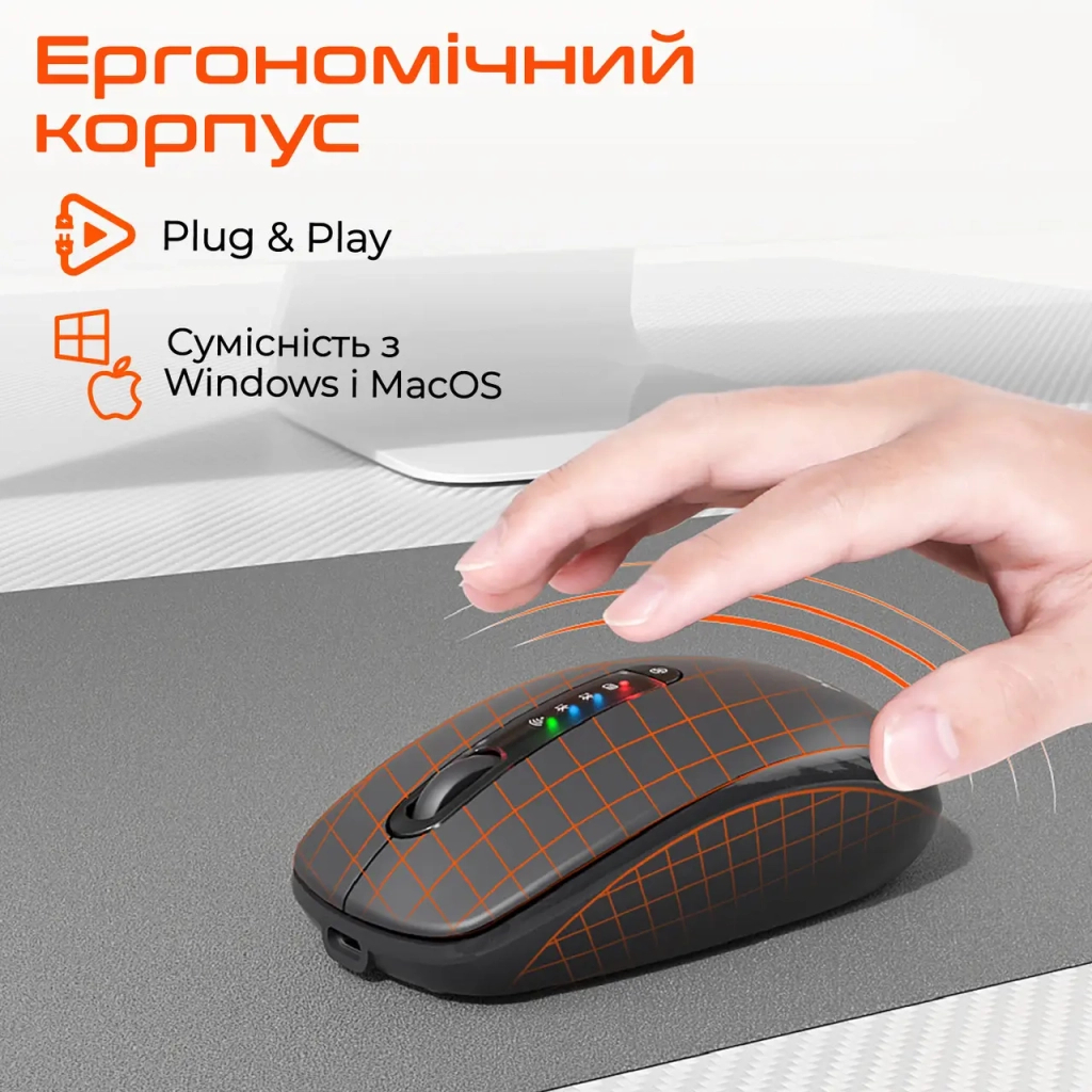 Мишка Meetion BTM100R Wireless/Bluetooth Black (MT-BTM100R-A) - зображення 6