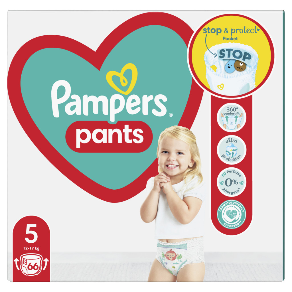 Підгузки Pampers трусики Pants Junior Розмір 5 (12-17 кг), 66 шт (8001090994851_8006540068496) - зображення 2