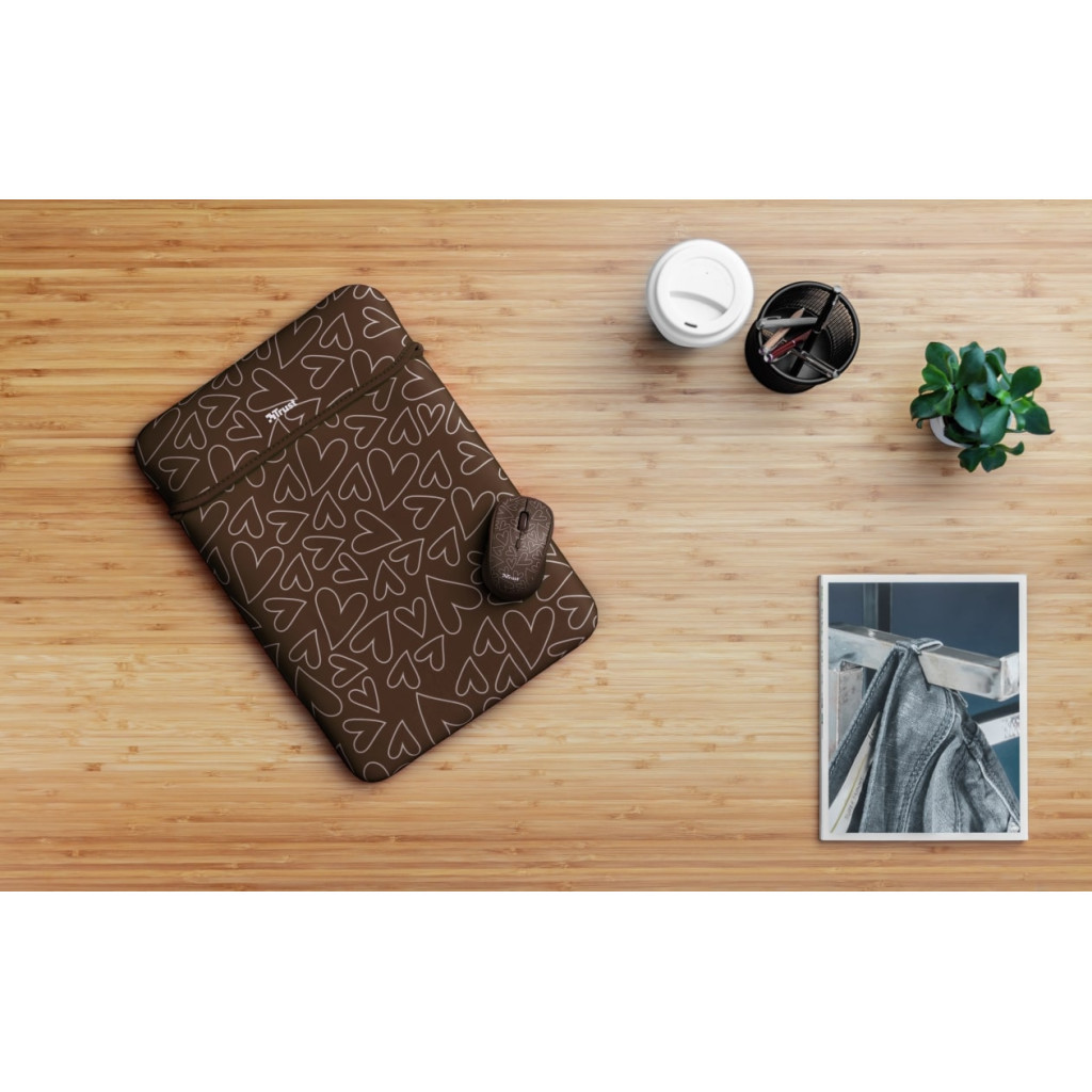 Чохол до ноутбука Trust 15.6" Yvo Mouse & Sleeve Brown-hearts + mouse (23446) - зображення 16