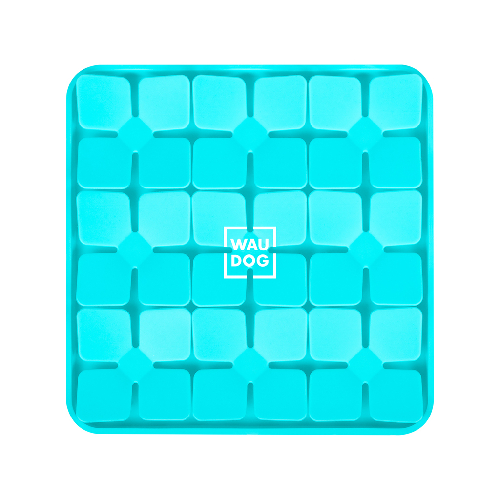 Універсальний посуд для тварин WAUDOG Silicone Килимок для пошуку корму 20х20х1.7 см блакитний (23512) - зображення 3
