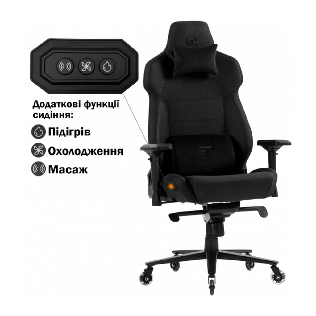 Крісло ігрове GT Racer X-8703 Black (X-8703 Fabric Black) - зображення 4