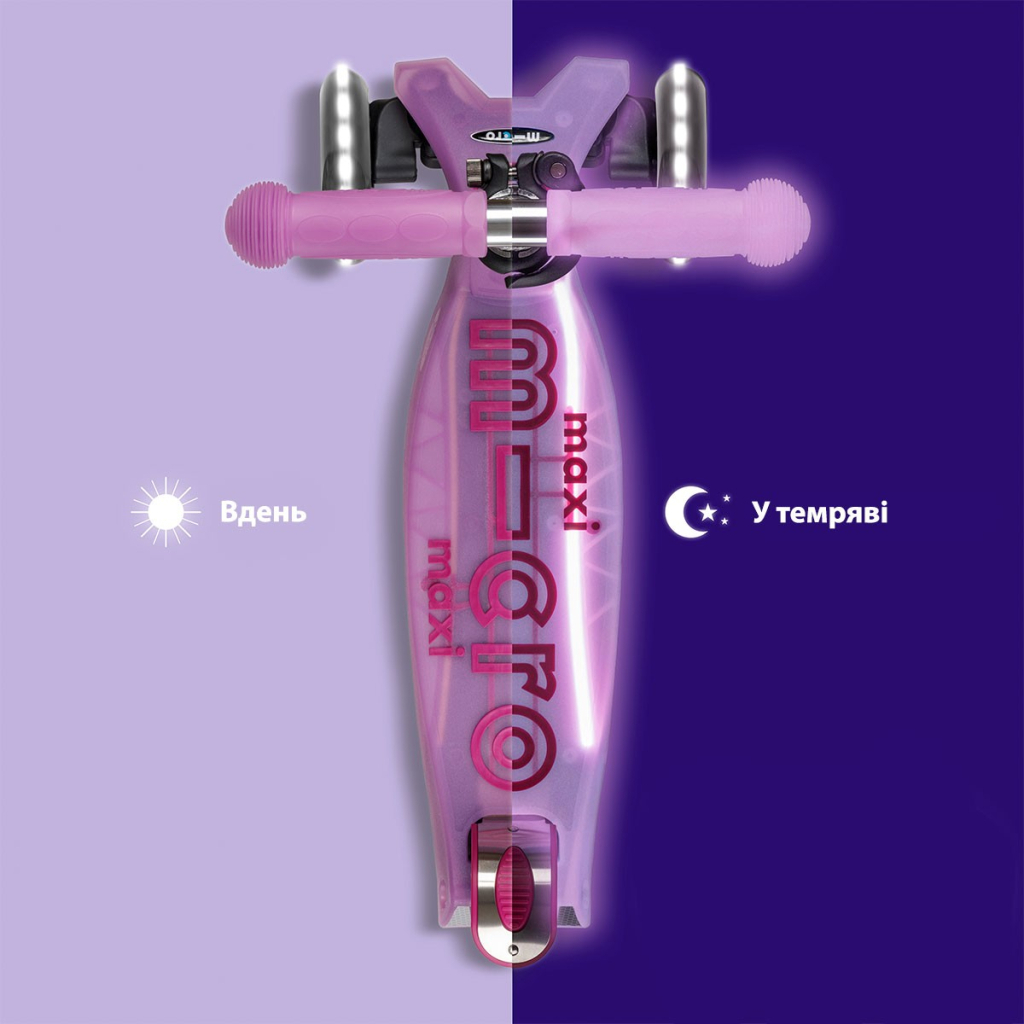 Самокат Micro Maxi Deluxe Glow LED Plus Сяйнисто-пурпуровий (MMD378) - зображення 6