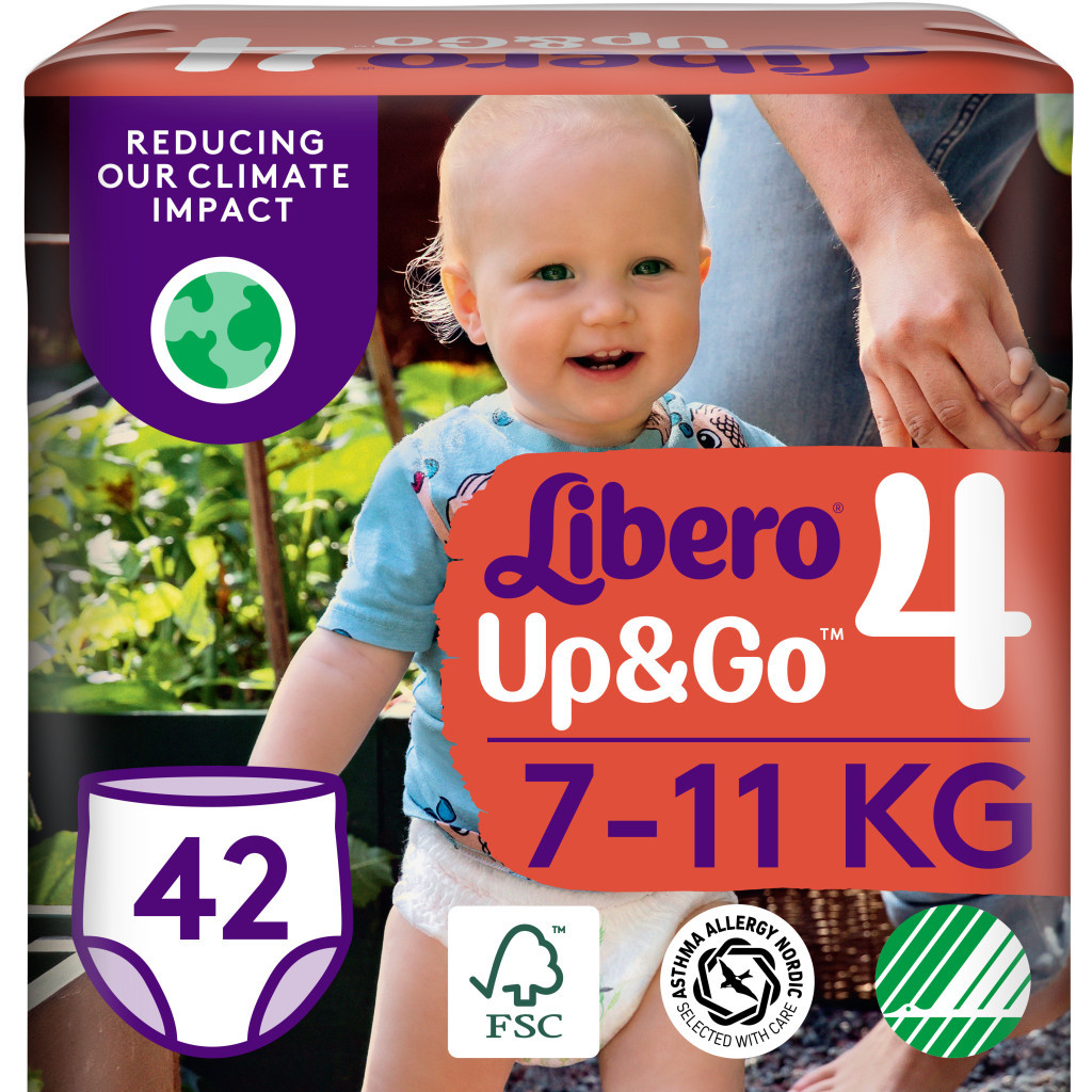 Підгузки Libero Up&Go Розмір 4 (7-11 кг) 42 шт (7322541742243) - зображення 1