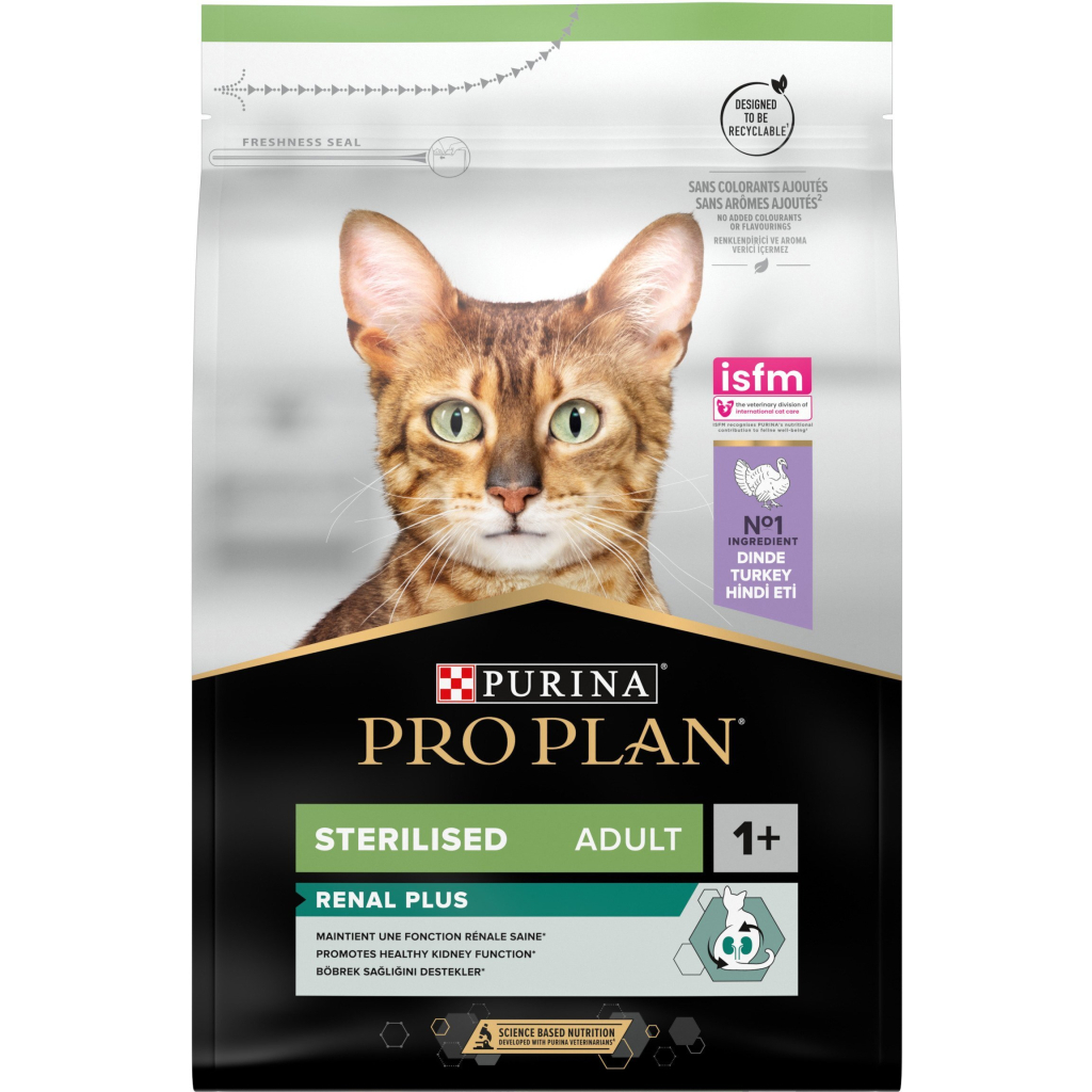 Сухий корм для кішок Purina Pro Plan Sterilised Adult 1+ Renal Plus Для дорослих стерилізованих З індичкою 3 кг (7613033560033) - зображення 2