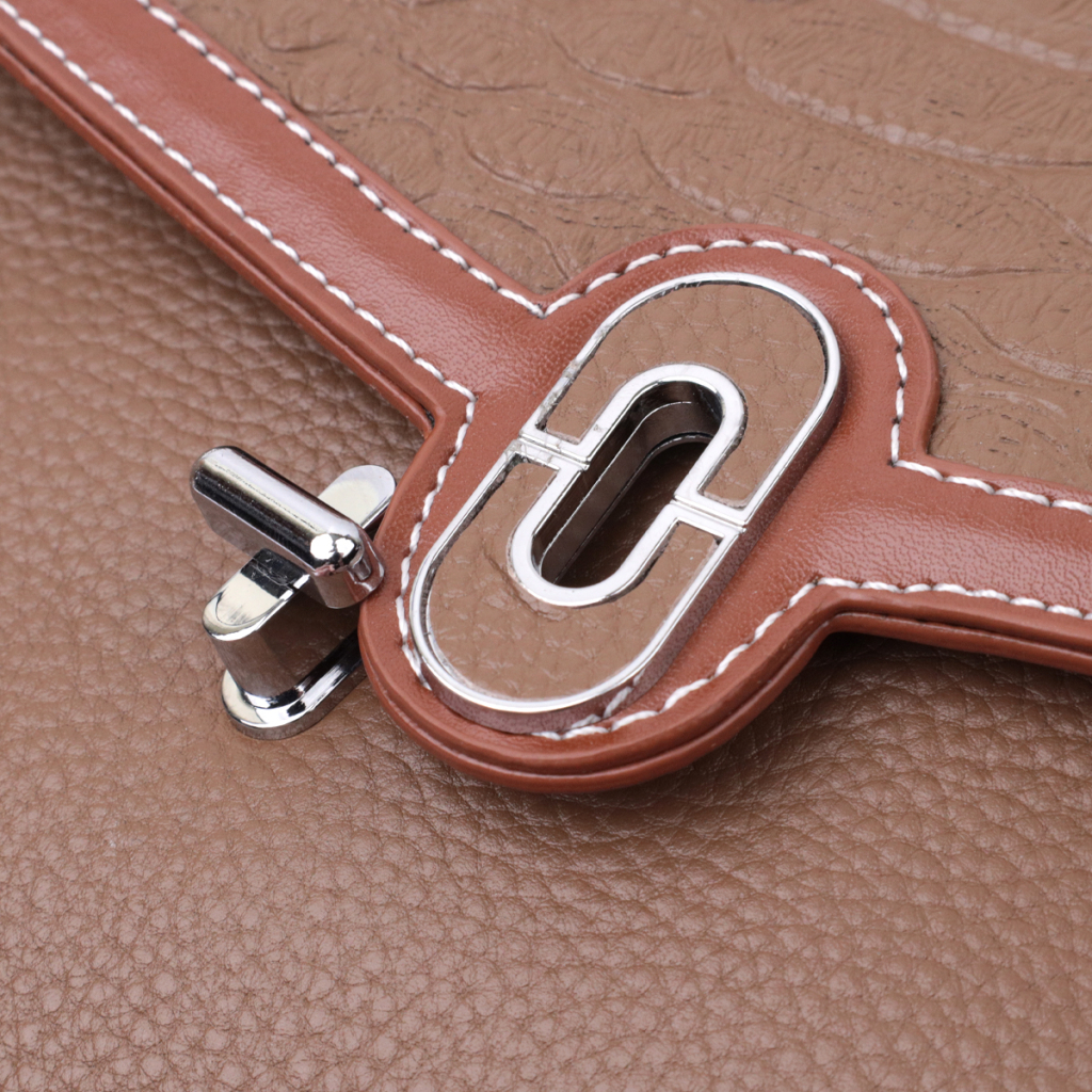 Сумка Vintage Жіноча з фактурним клапаном з натуральної шкіри Коричнева (22621) - зображення 8