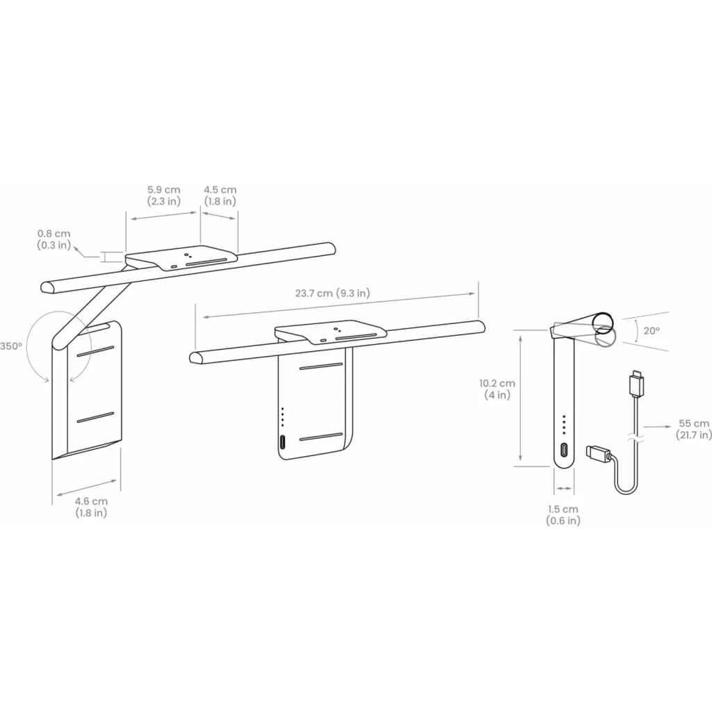 Настільна лампа BenQ Clip Laptop Bar (9H.W4EWT.ES5) - зображення 5