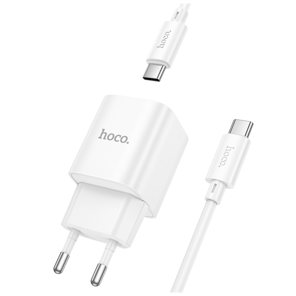 Зарядний пристрій HOCO C146A Charm USB-C PD20W + cable USB-C to USB-C White (6942007630269) - зображення 4