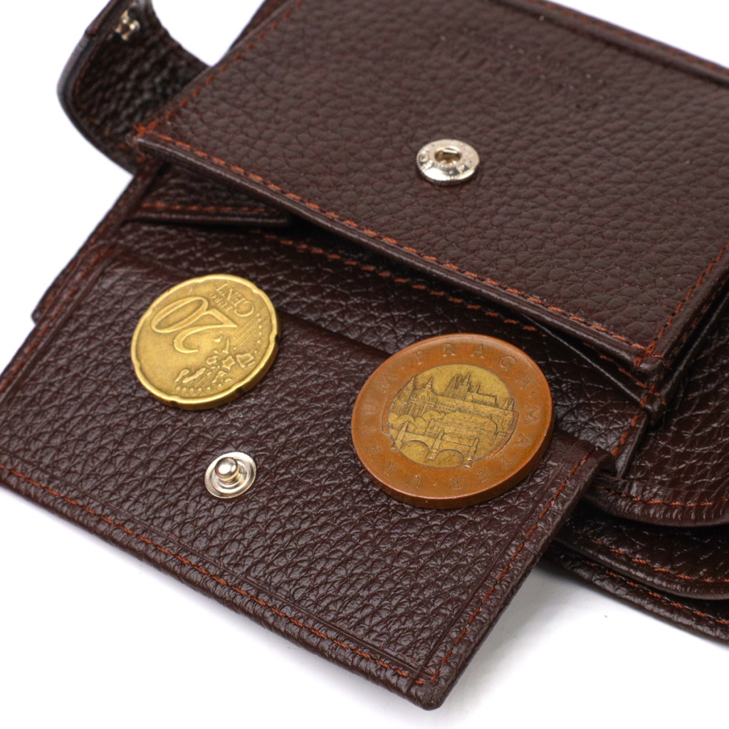 Портмоне Canpellini З натуральної зернистої шкіри Коричневе (21881) - зображення 8