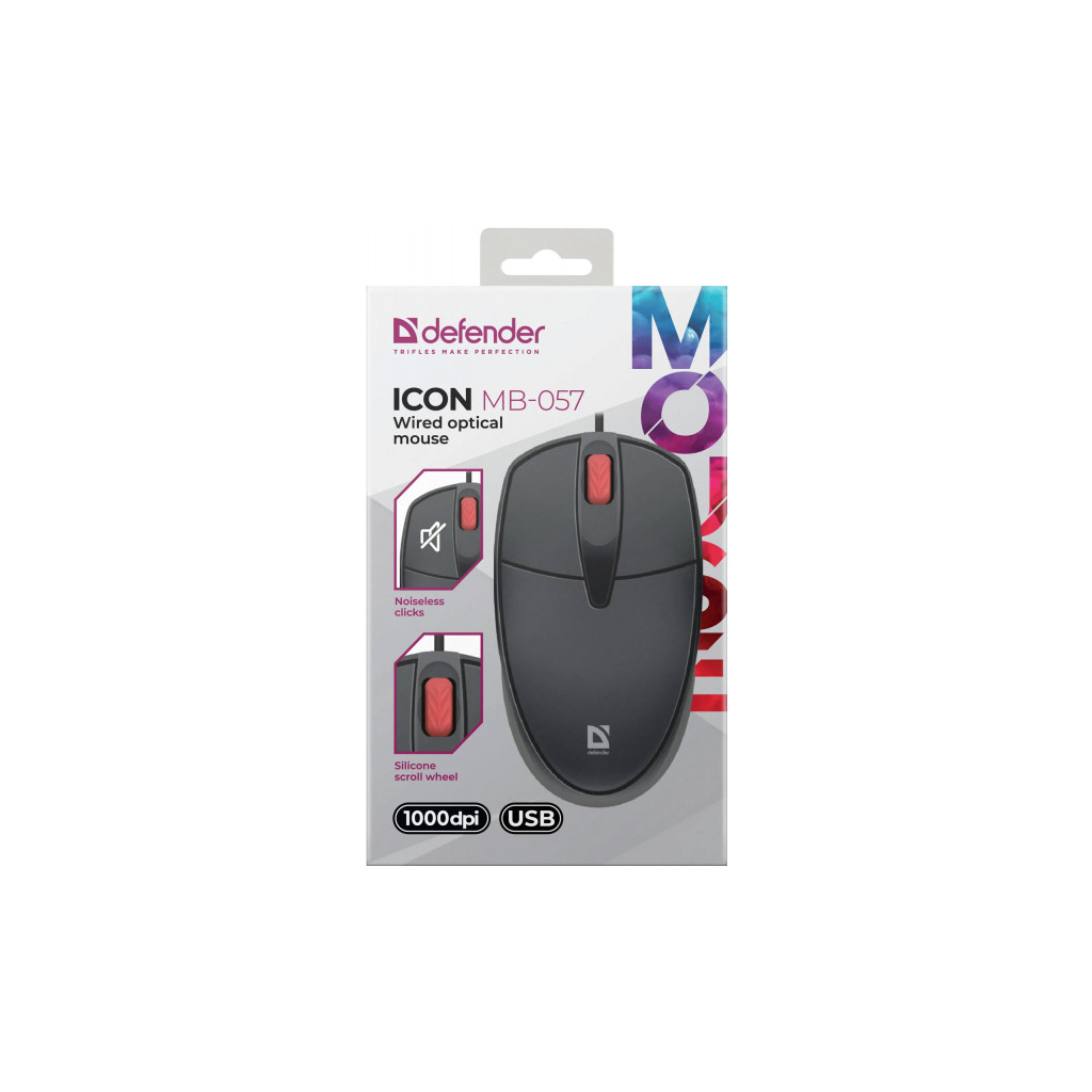 Мишка Defender Icon MB-057 USB Black (52057) - зображення 4