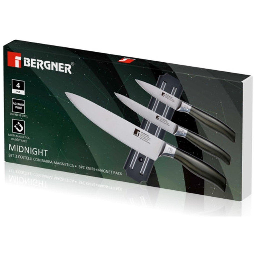 Набір ножів Bergner Midnight, 4 предмети, сталь SS2CR13NH (BG-39262-GR) - зображення 6