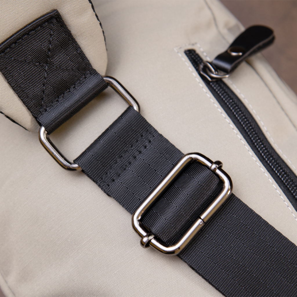 Сумка Vintage Через плече нейлон Світло-сіра (20631) - зображення 11