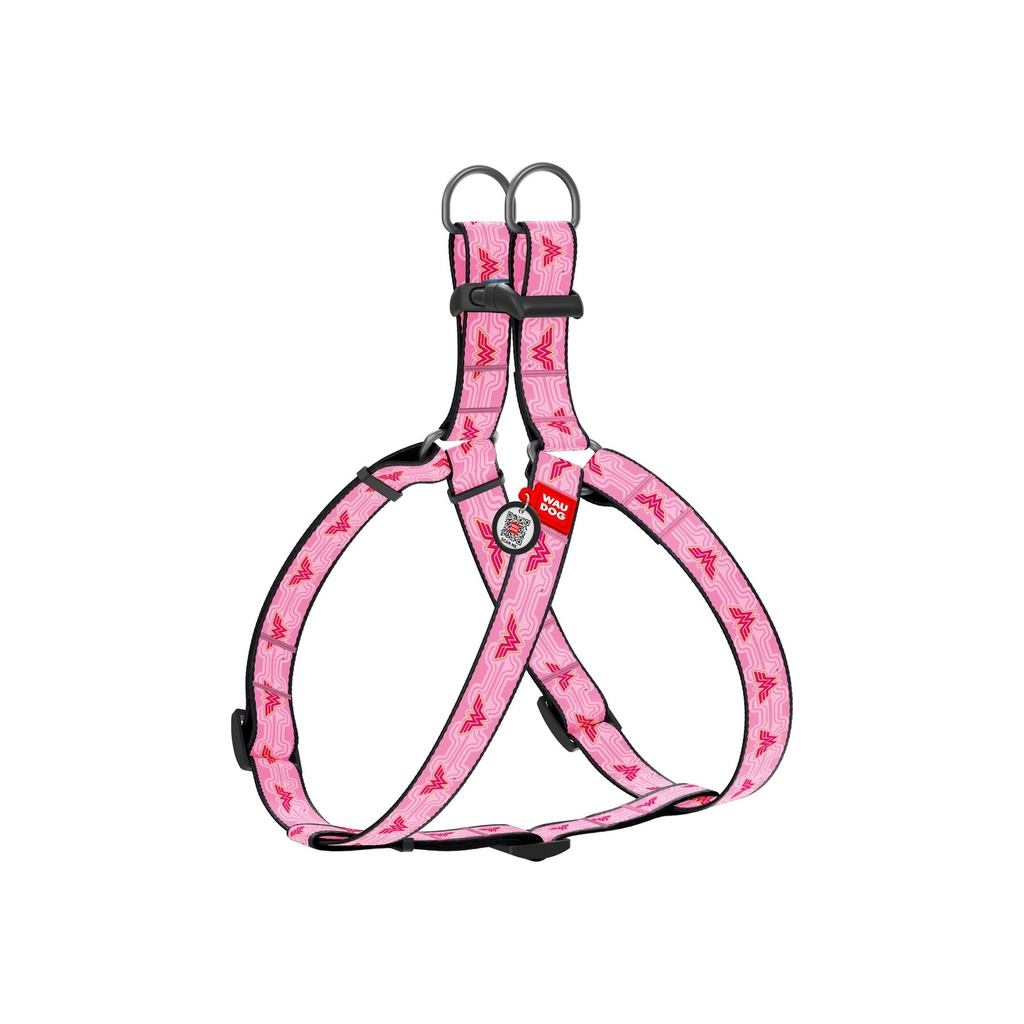 Шлея для собак WAUDOG Nylon з QR паспортом анатомічна "Чудо-жінка 1" S (0715-2015) - зображення 1