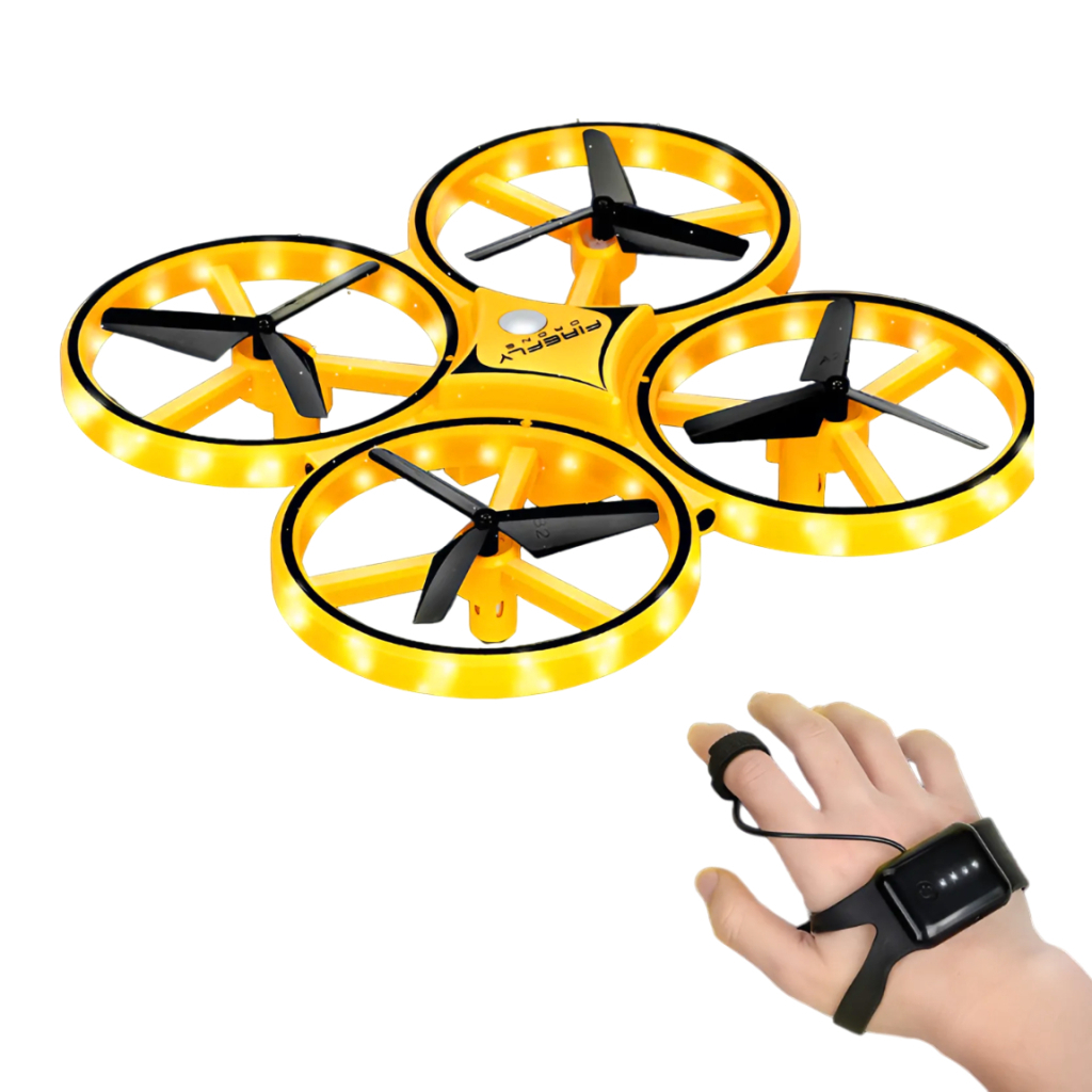 Радіокерована іграшка UFT Інтерактивний дитячий дрон з керуванням рукою та яскравим підсвічуванням HandCopter Yellow (UFTHandCopterYellow) - зображення 1