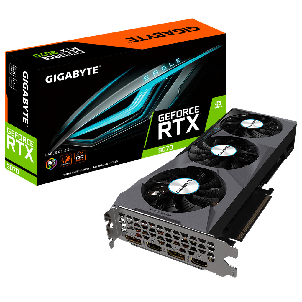 Відеокарта GIGABYTE GeForce RTX3070 8Gb EAGLE OC 2.0 LHR (GV-N3070EAGLE OC-8GD 2.0) - зображення 1