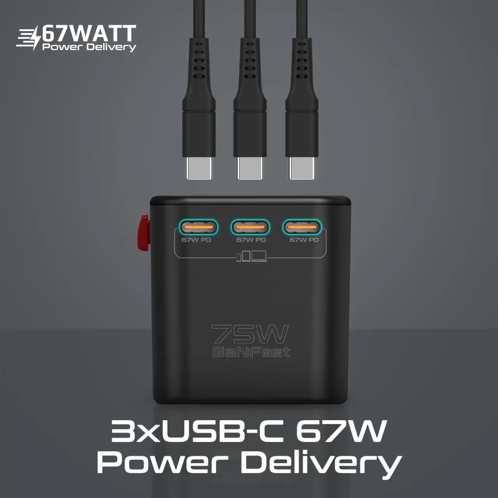 Зарядний пристрій Promate tripmate-gan75 - зображення 7