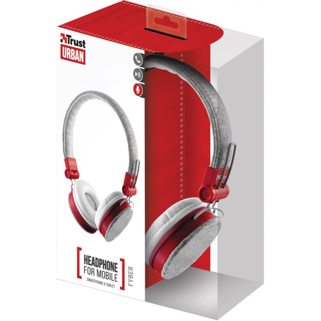 Навушники Trust Urban Revolt Fyber Headphone Grey-Red (20073) - зображення 5