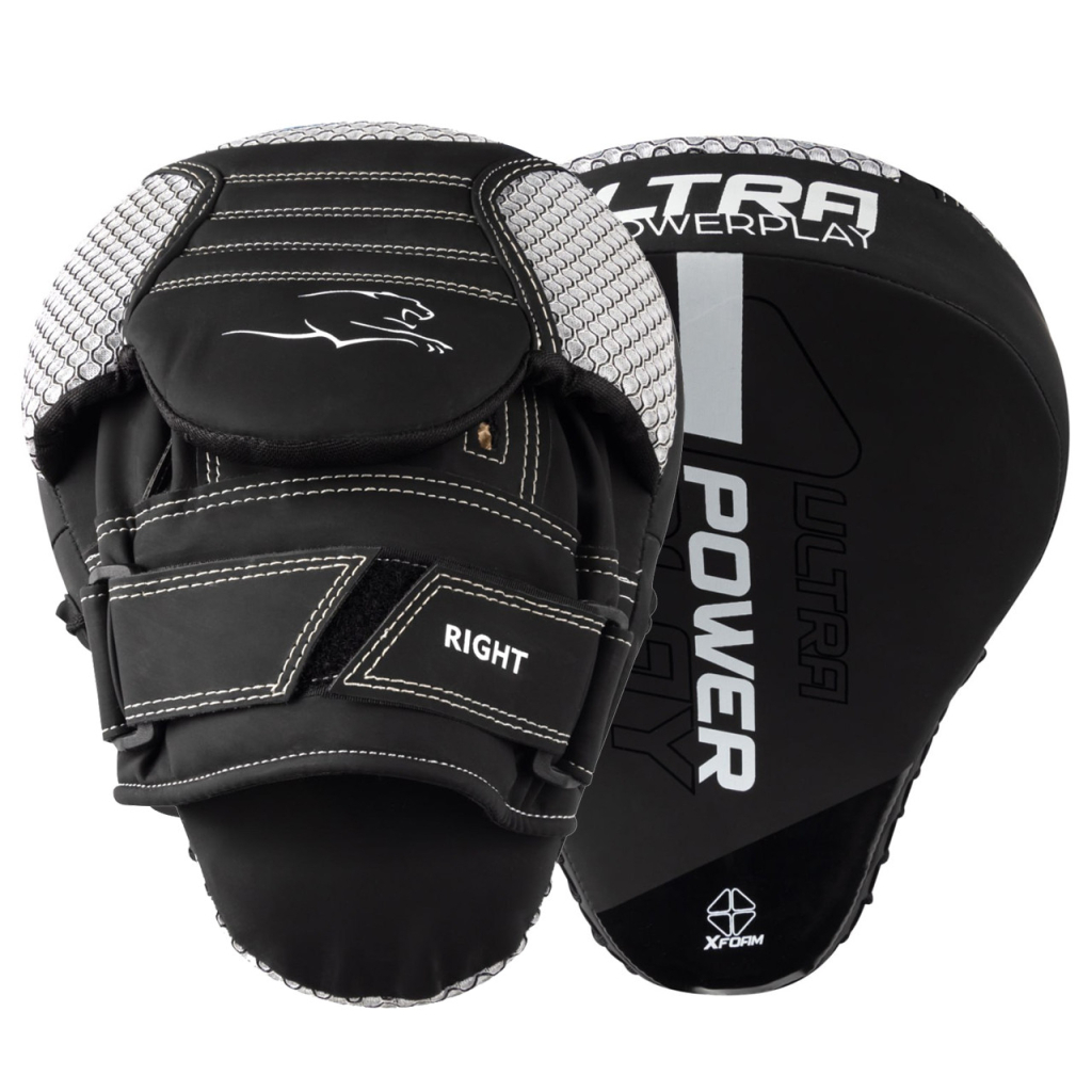 Лапи боксерські PowerPlay 3044 Pro Carbon Ultra Series Чорно-Білі (PP_3044_Bl/White) - зображення 1