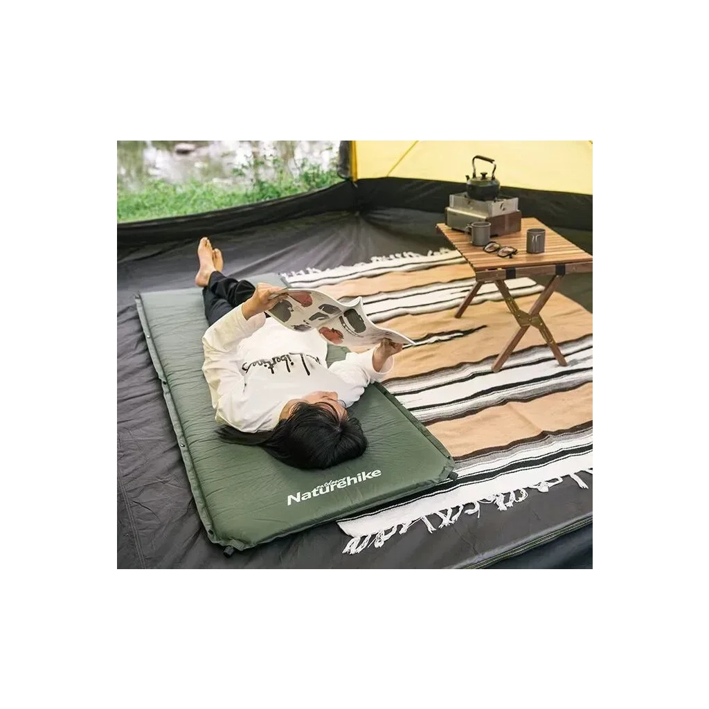 Матрац надувний Naturehike CNK2450WS020, 200х63х10 см, темно-зелений (6927595712740) - зображення 3