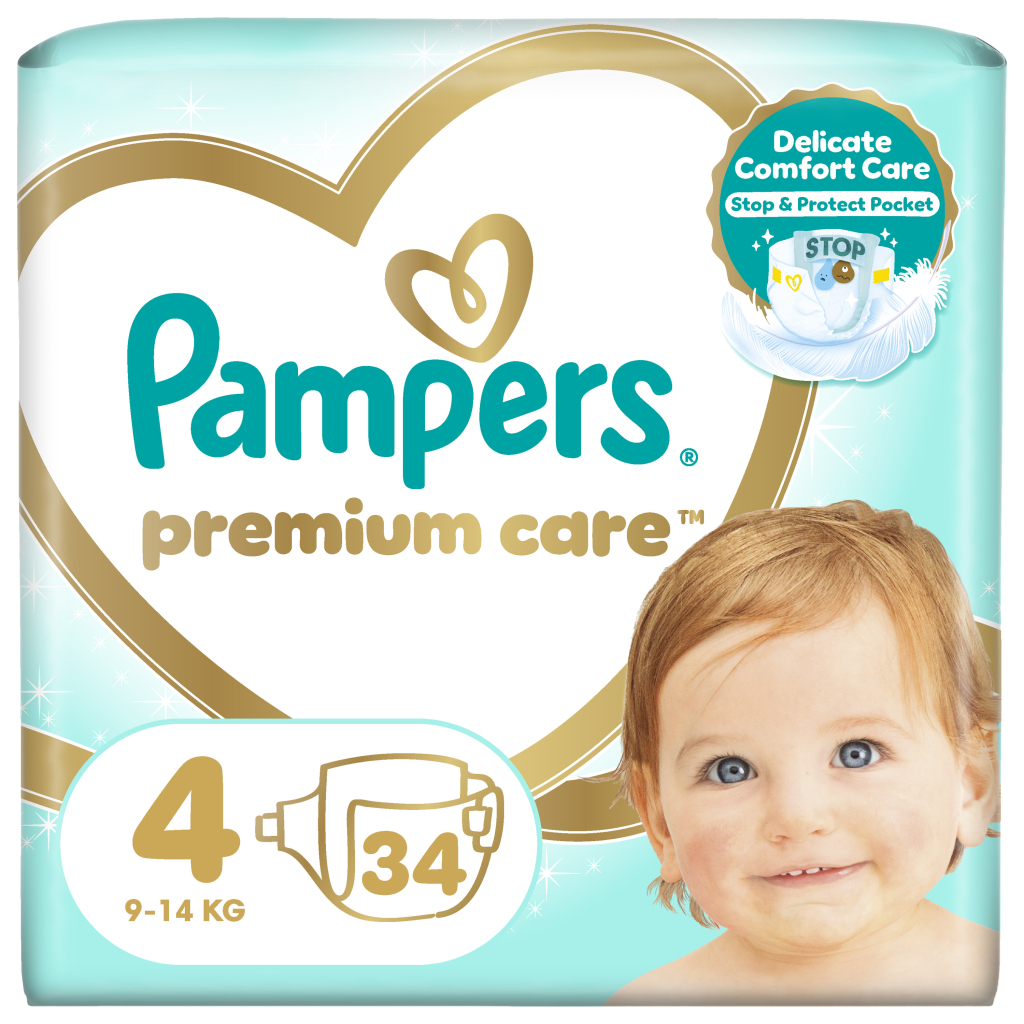 Підгузки Pampers Premium Care Maxi Розмір 4 (9-14 кг) 34 шт (8001090379368) - зображення 1