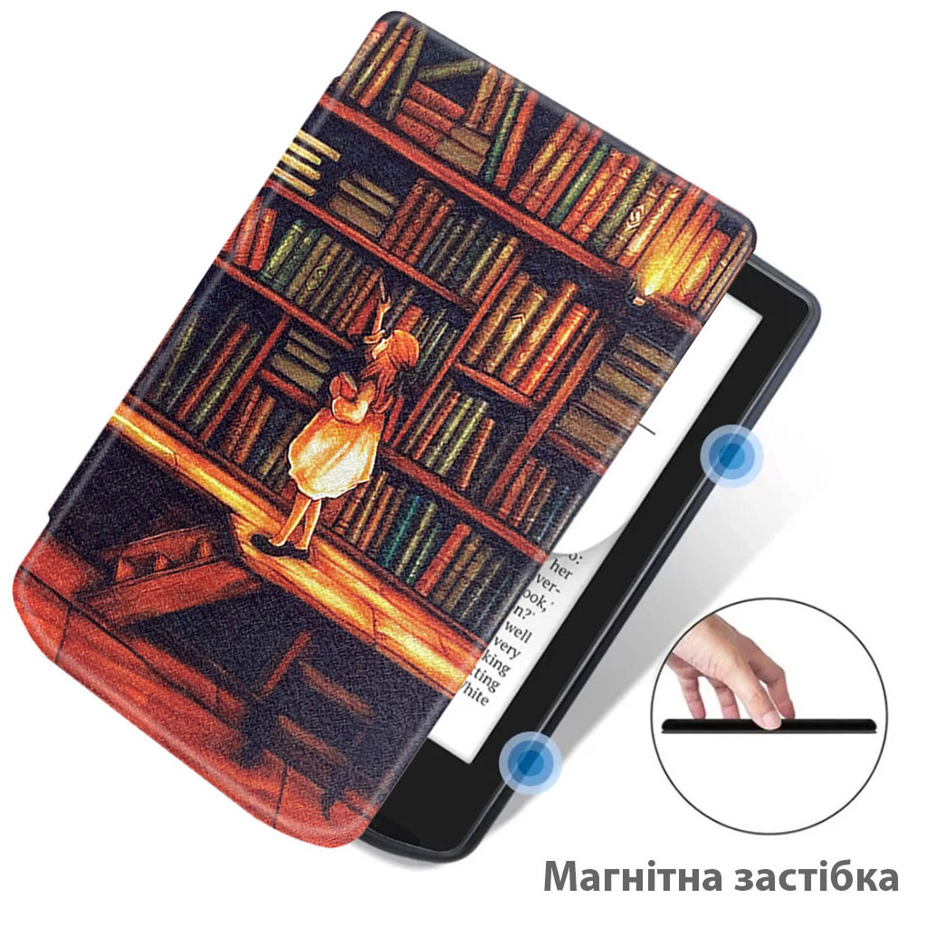 Чохол до електронної книги BeCover Smart Case PocketBook 629 Verse / 634 Verse Pro 6" Library Girl (710975) - зображення 5